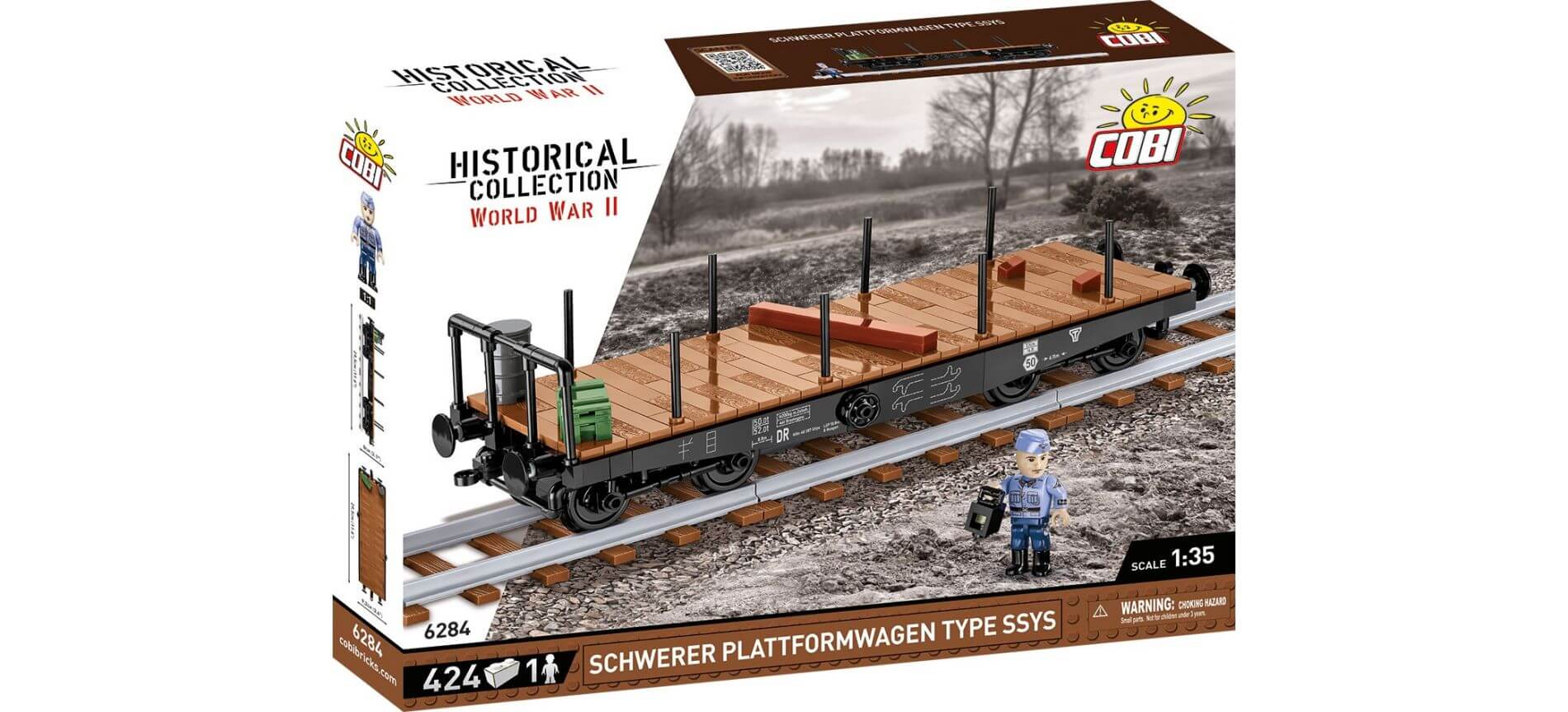 COBI 6284 WAGON PLATEFORME ALLEMAND TYPE SSYS Toysngo