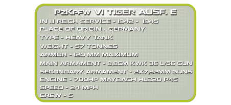 Char allemand PzKpfw VI Tiger Ausf. E - COBI-2462